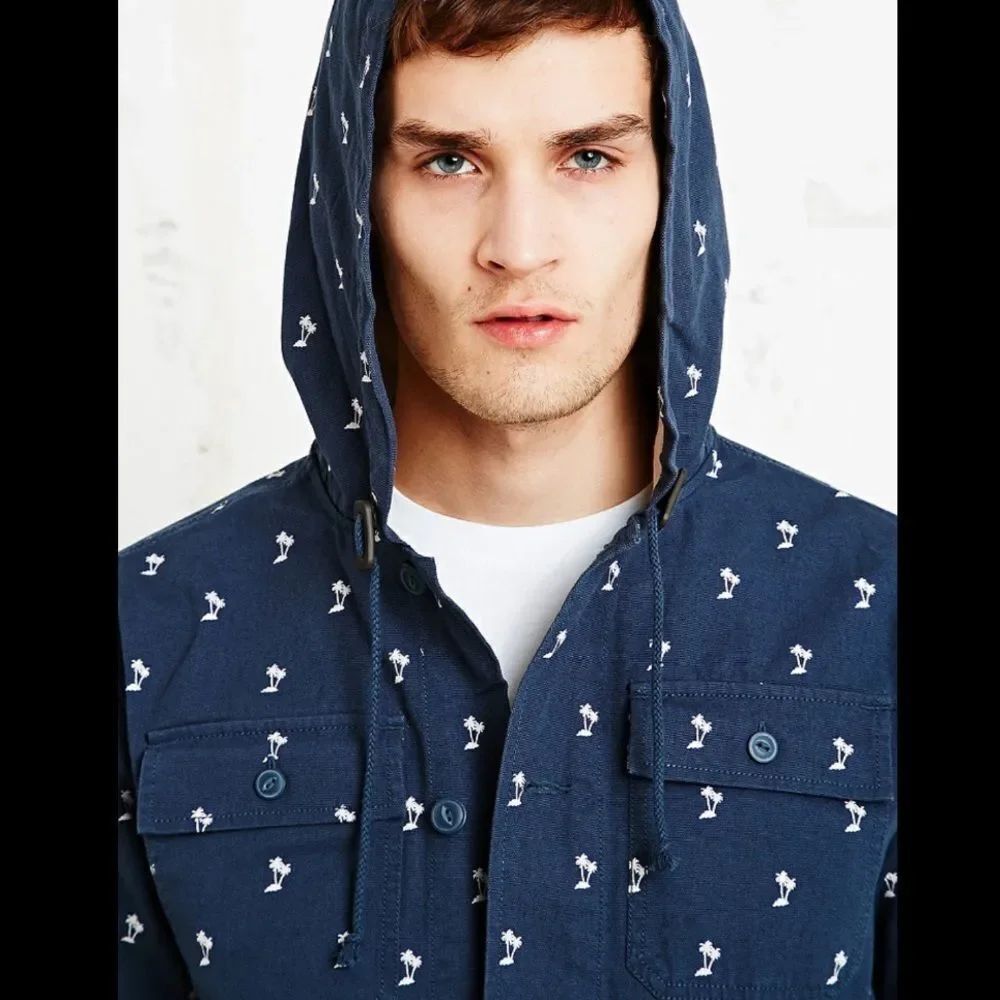 Vans UO Lismore Mens Jacket Palm Tree Blue M